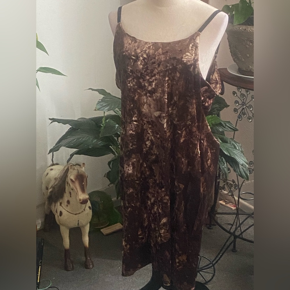 SHEIN Chocolate Floral Strapless Dress - Picture 3 of 4
